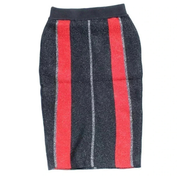 New Endless Rose Skirt Red / Black / Silver Retro Y2K Pencil Skirt Size Small - Picture 1 of 2